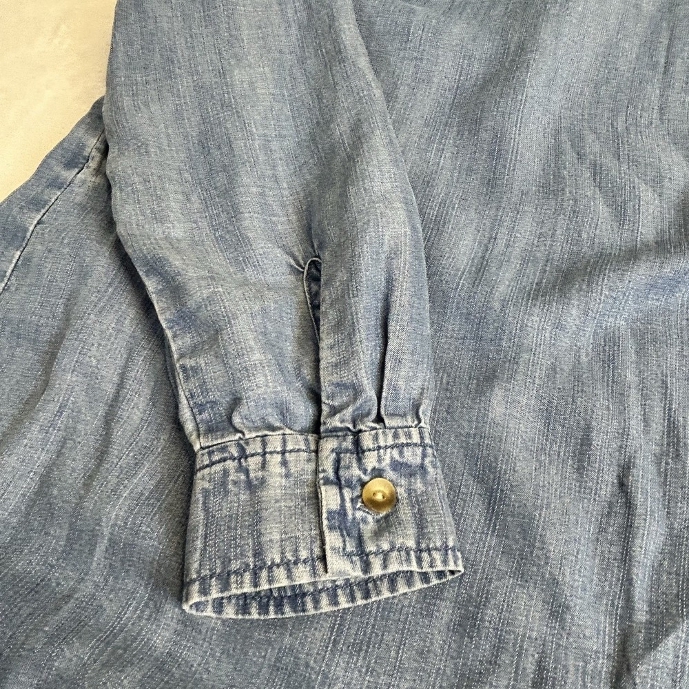 Anthropologie Cloth & Stone Chambray Denim Popover Shirt Dress Size Medium - Picture 8 of 12